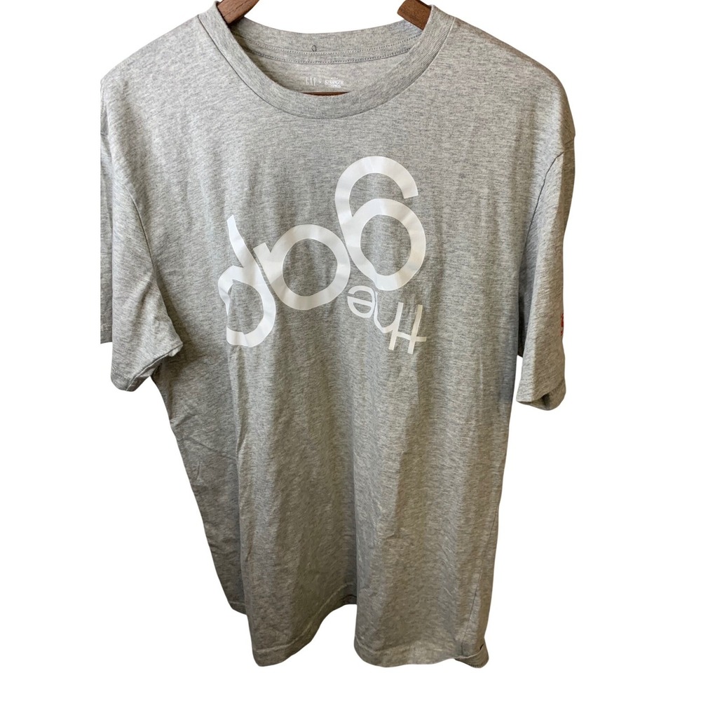 Gap x Stranger Things The Gap Logo Gray Graphic Tee T-Shirt Large Tall Mens